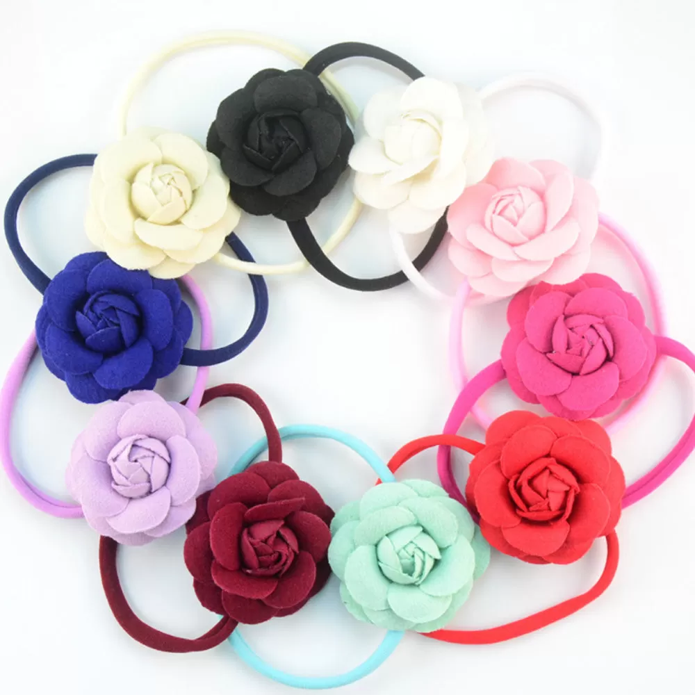 10PCS  About 33cm Nylon Baby Headbands Run-Resistant Headbands Wholesale nylon elastic one size fits all Stretchy Baby Headbands DIY Baby Headbands color 12