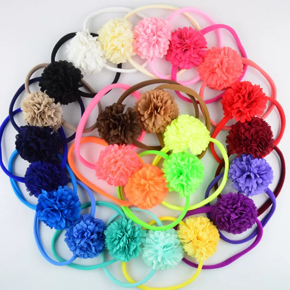 10PCS  About 33cm Nylon Baby Headbands Run-Resistant Headbands Wholesale nylon elastic one size fits all Stretchy Baby Headbands DIY Baby Headbands color 19