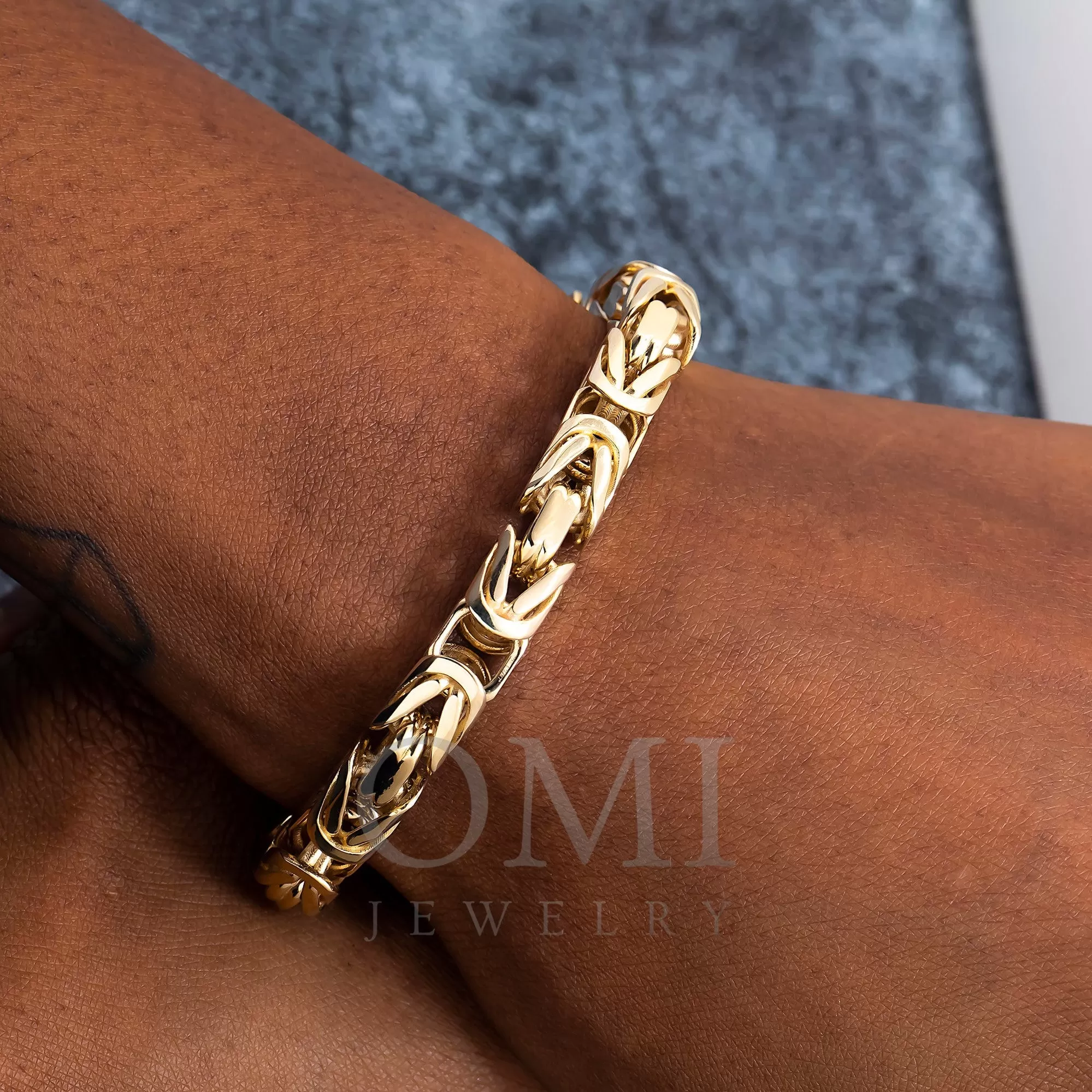 14K SOLID GOLD 5MM BYZANTINE CHAIN BRACELET