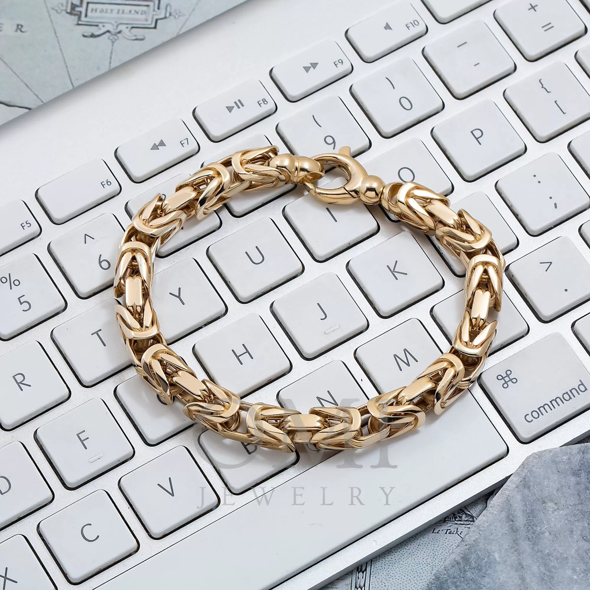 14K SOLID GOLD 5MM BYZANTINE CHAIN BRACELET