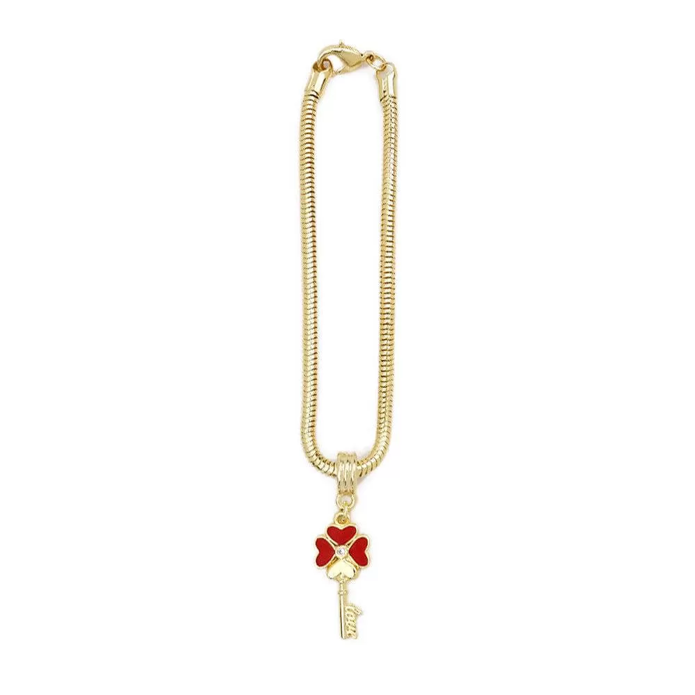 18k Gold Filled Evil Eye, Lucky Clover, Cross Charm Necklace