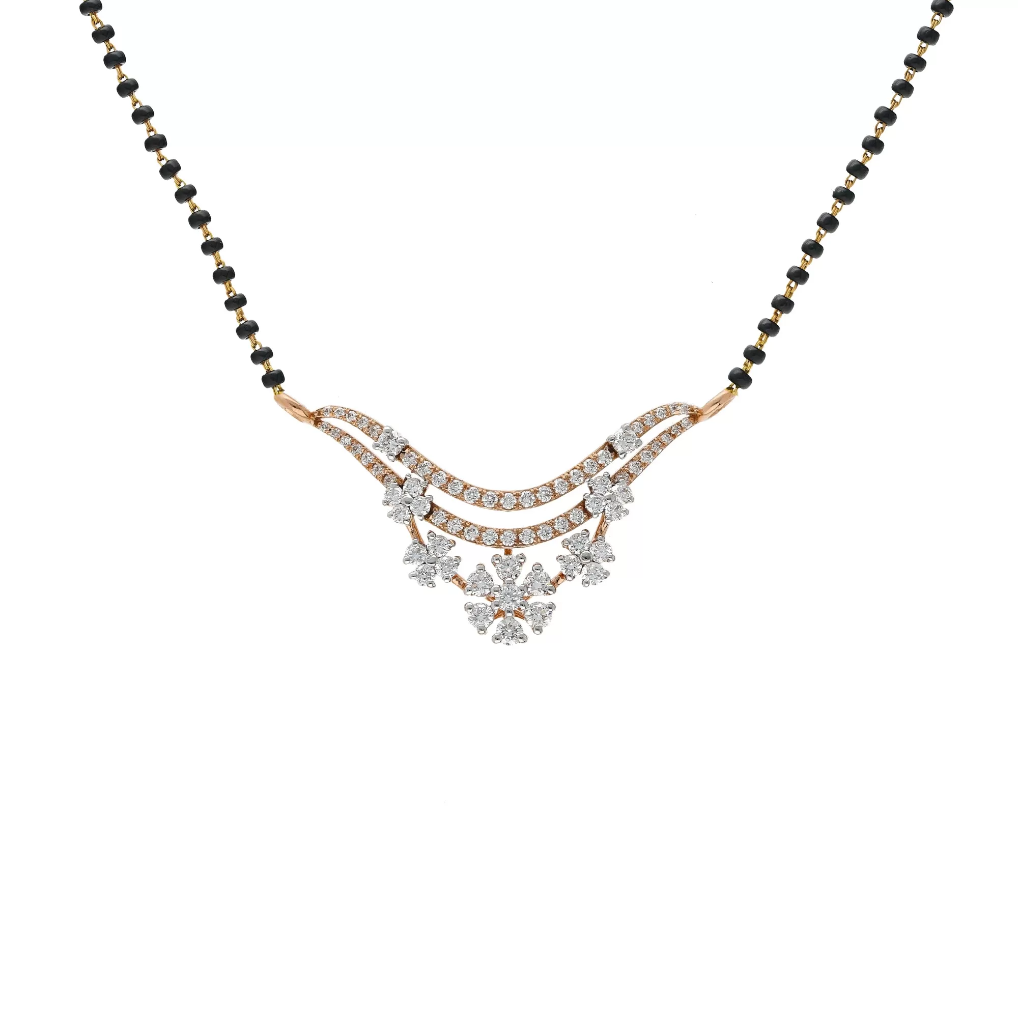 18K Rose Gold 0.75ct Diamond Mangalsutra Necklace