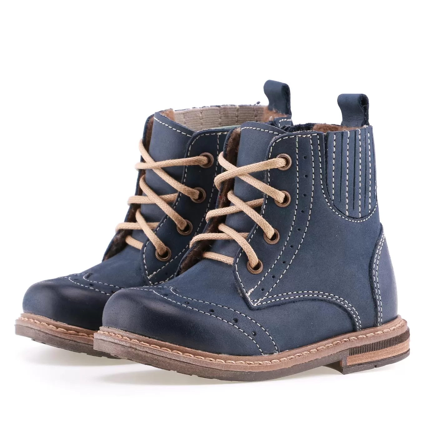 (2519-15) Emel winter shoes - navy brogue