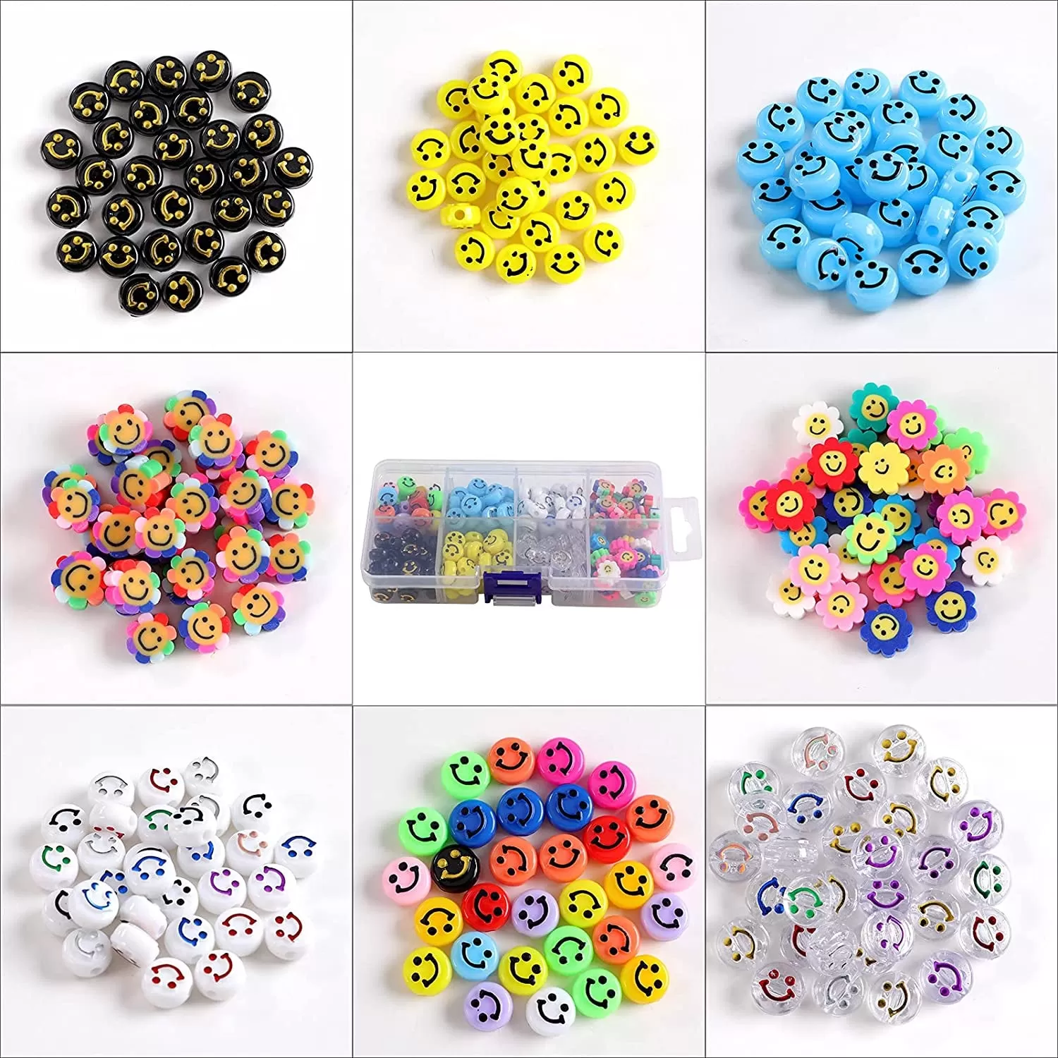 600Pcs Smiley Face Beads