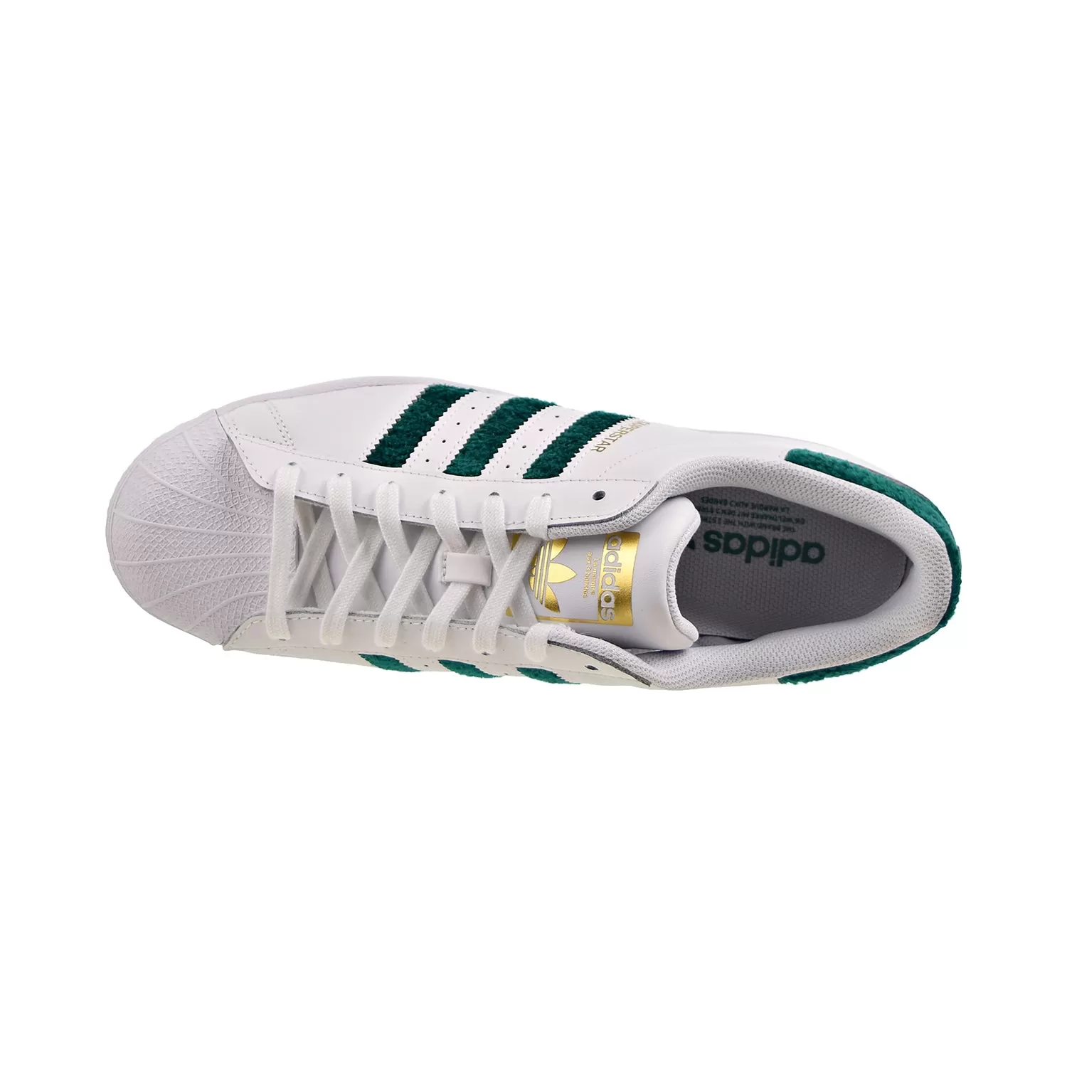 Adidas Superstar Men's Shoes Cloud White-Green-Metallic Gold