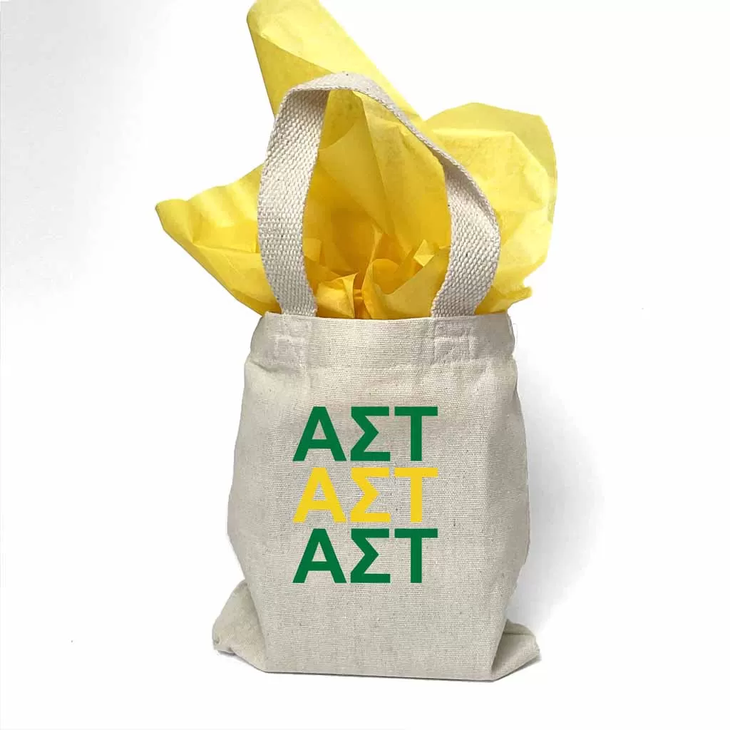 Alpha Sigma Tau Sorority Greek Letters Mini Tote Gift Bag