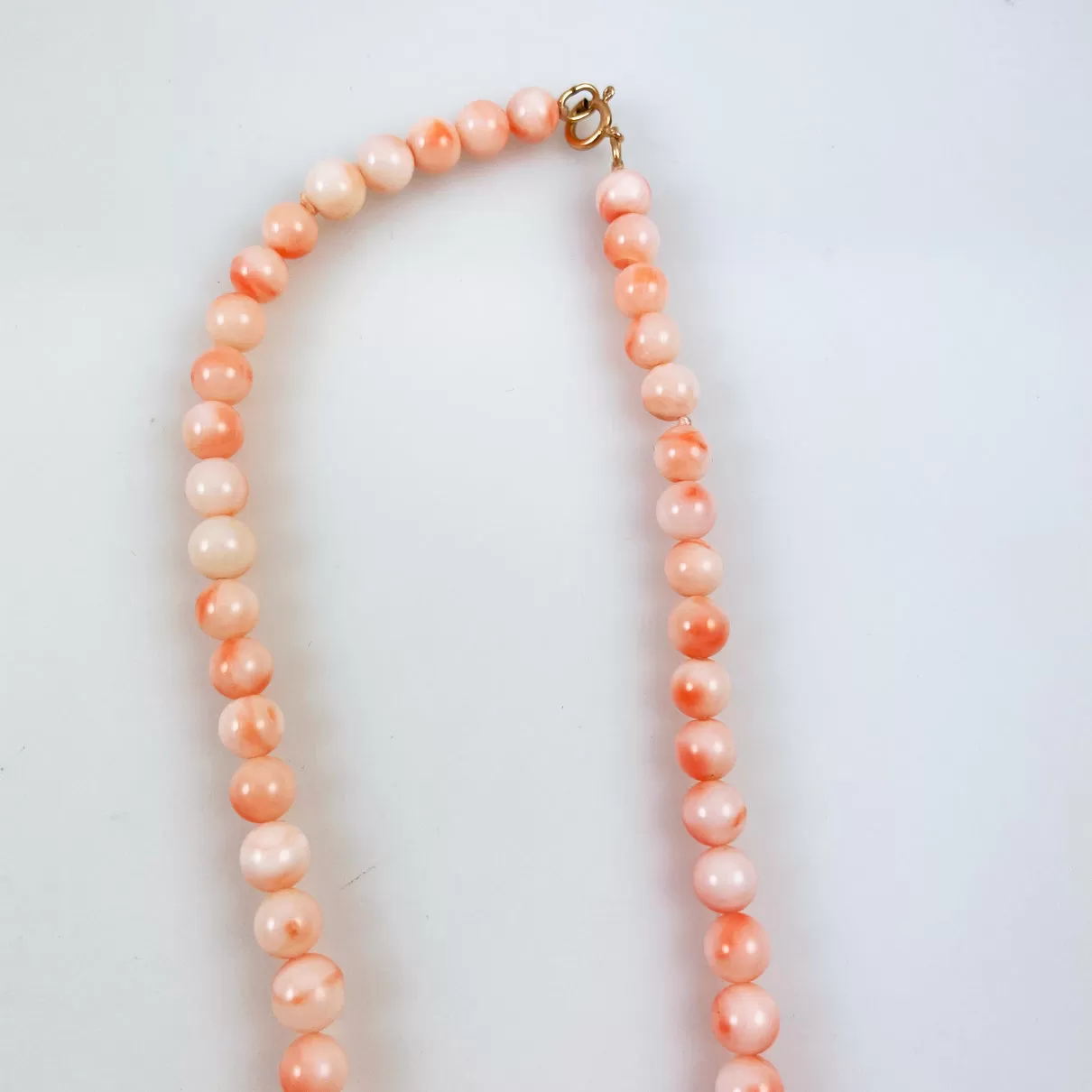 Angel Skin Pink Coral & 14K Gold Long Necklace