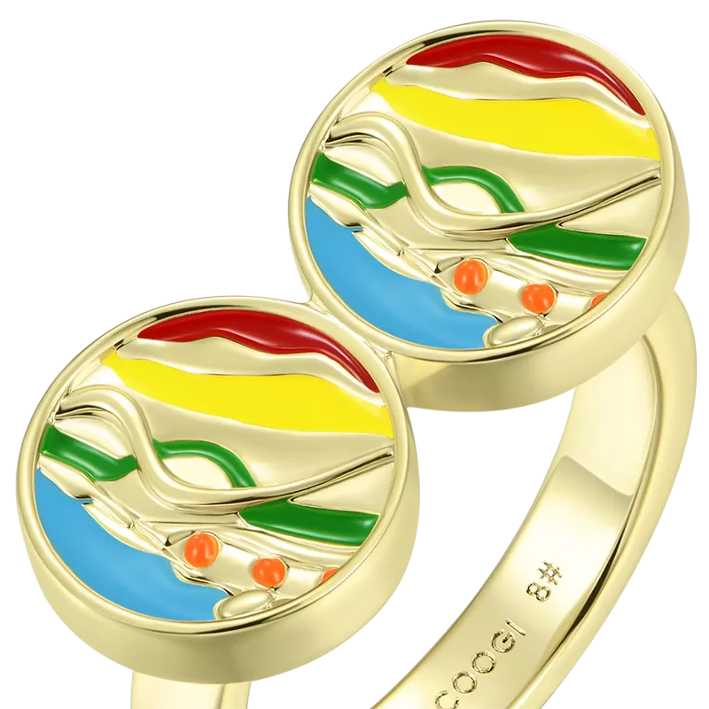 APORRO X COOGI Sweater Stripe Enamel Ring