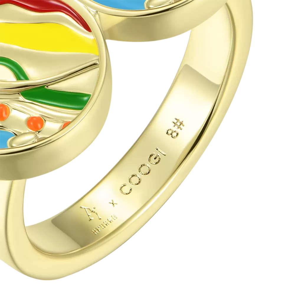 APORRO X COOGI Sweater Stripe Enamel Ring