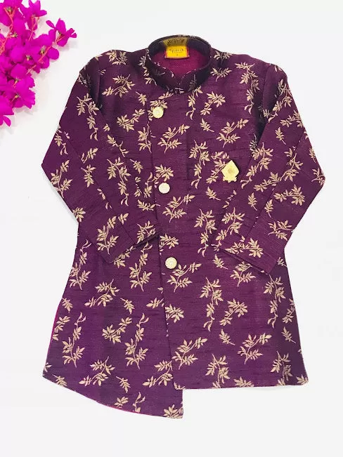 Appealing Violet Color Designer Printed Kids Kurta Pajama Sets