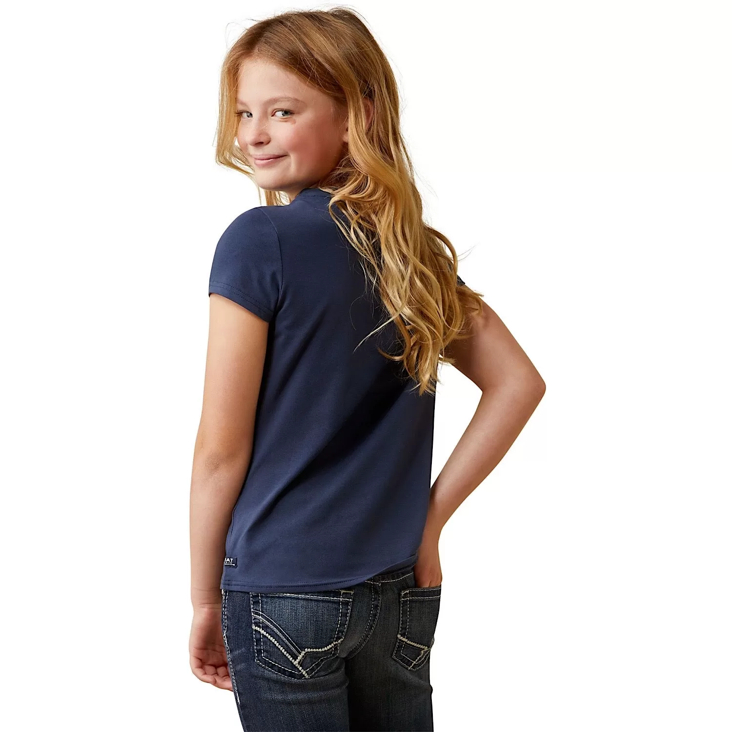 Ariat Girl's Frolic SS T-Shirt Navy Eclipse