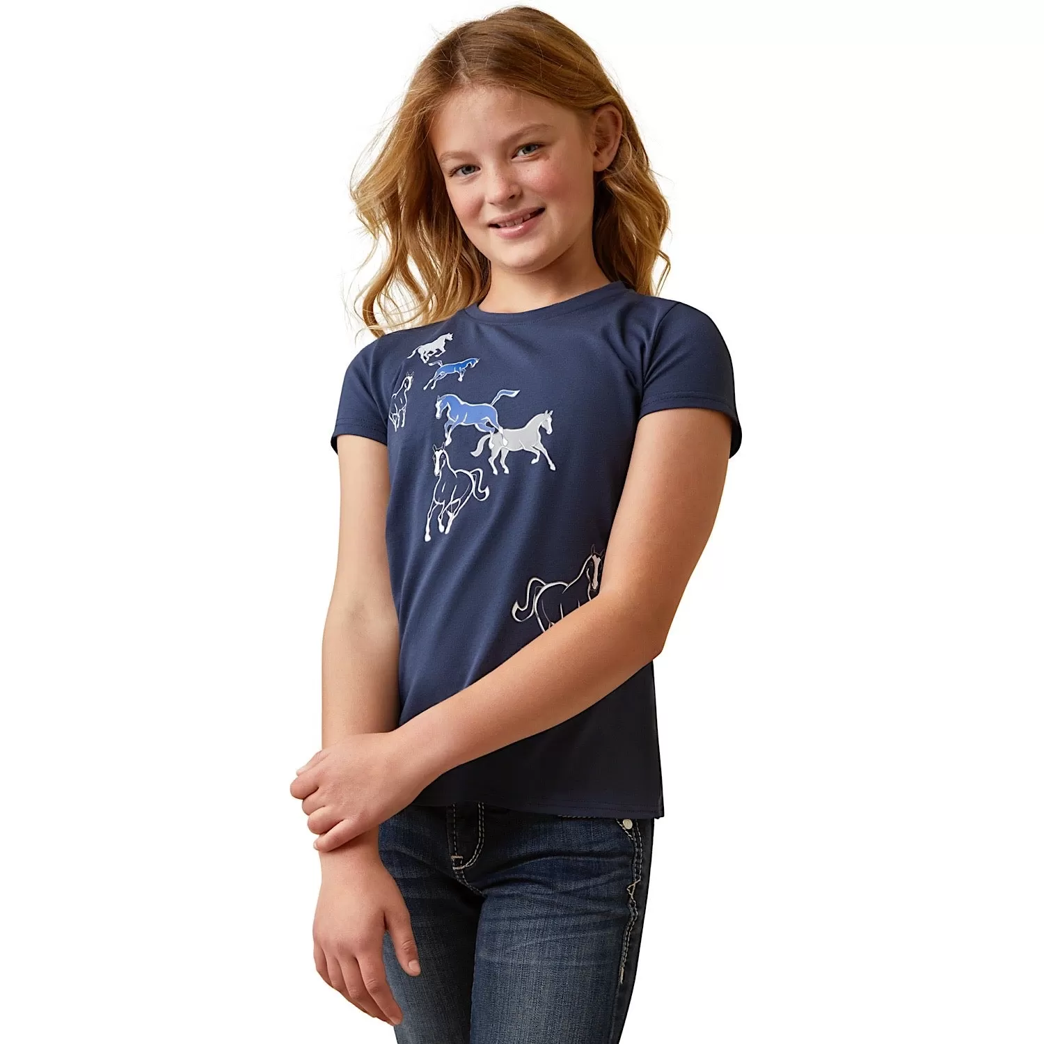 Ariat Girl's Frolic SS T-Shirt Navy Eclipse