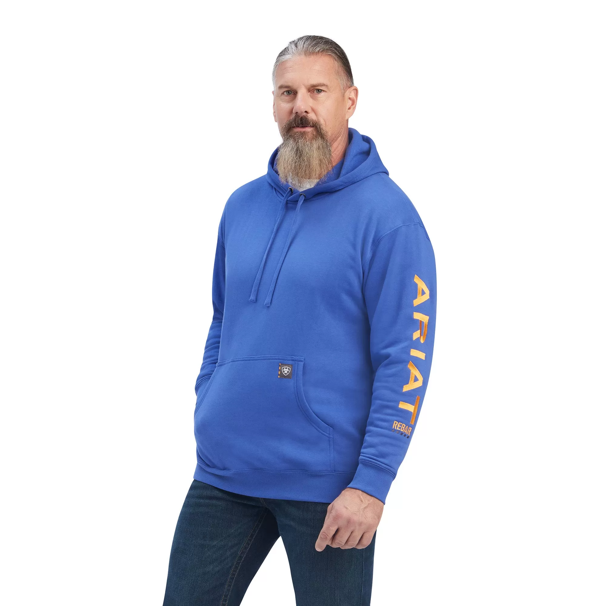 Ariat Mens Rebar Graphic Hoodie Deep Ultramarine