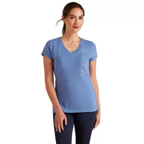 Ariat Women's Vertical Logo V T-Shirt - Dutch Blue