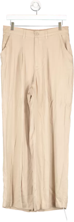 ASOS Beige Wide Leg Trousers UK 12