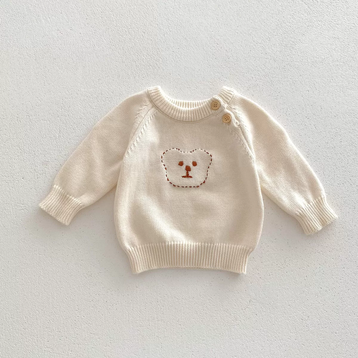 Baby Kid Girls Solid Color Cartoon Sweaters Wholesale 23101969