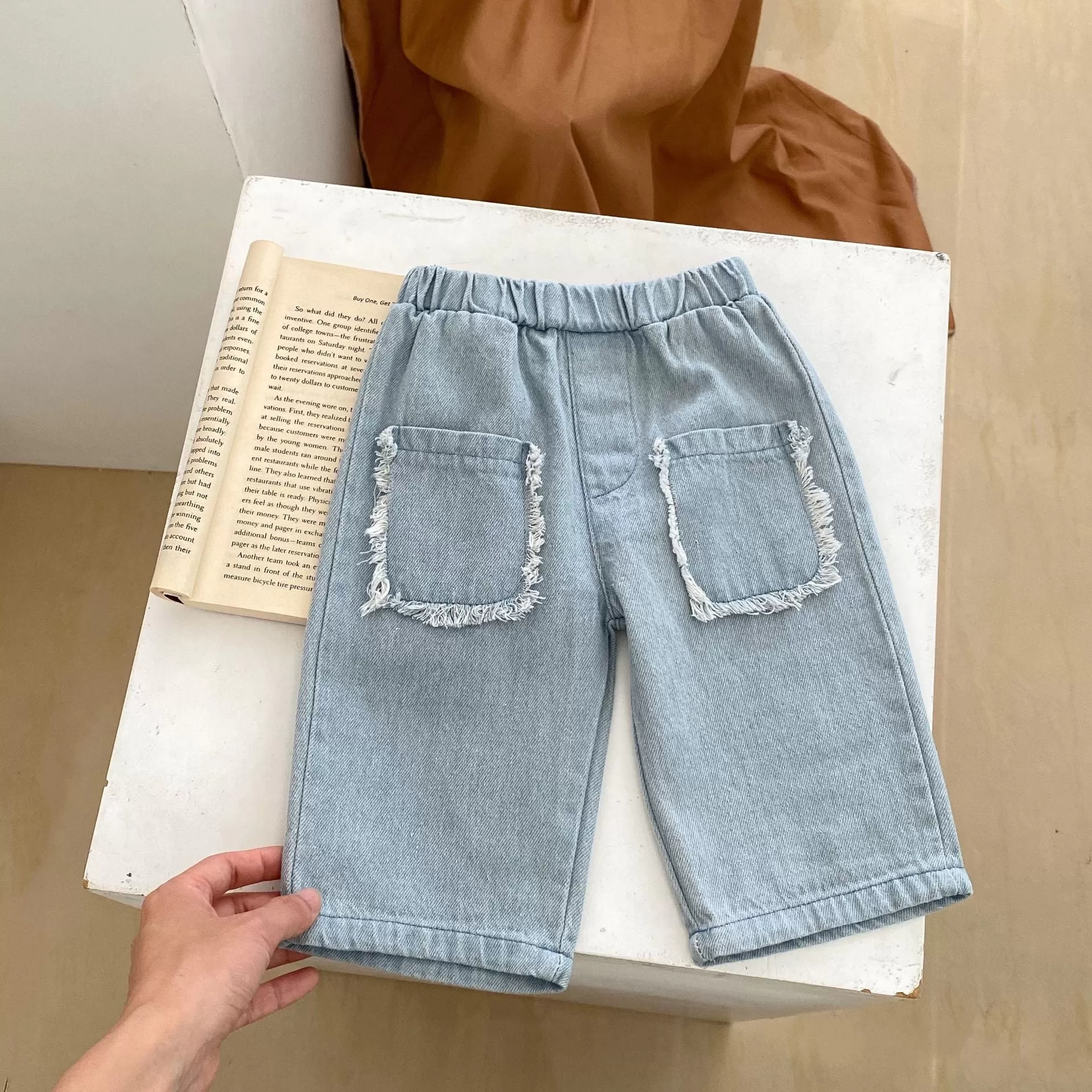 Baby Kid Unisex Solid Color Jeans Wholesale 230828276