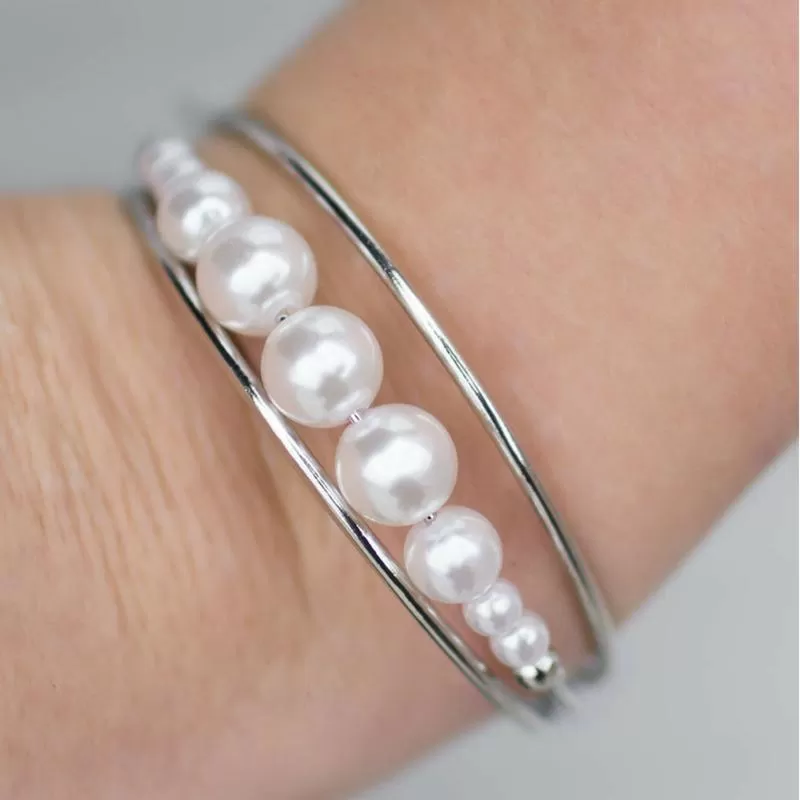 Ballroom Romance White Cuff Bracelet