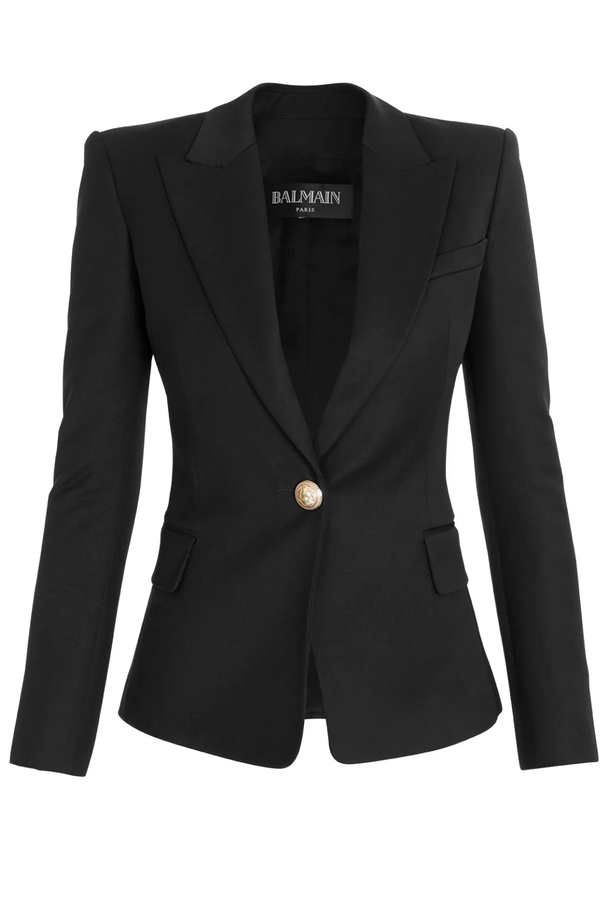 Balmain Single Button Wool Blazer - Black