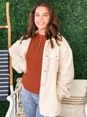 Beatrice Button Down Teddy Jacket