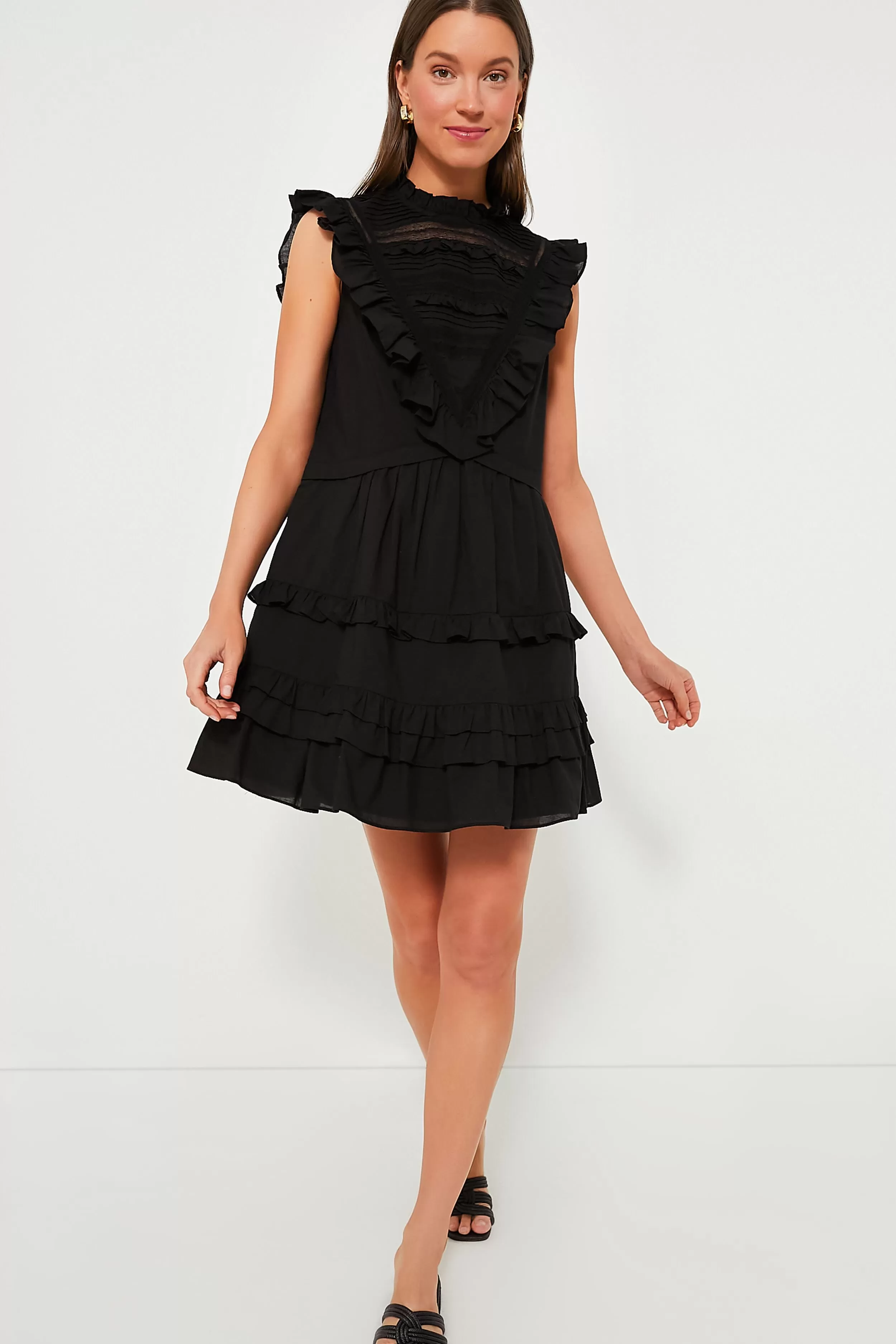 Black Cecilia Ruffle Dress