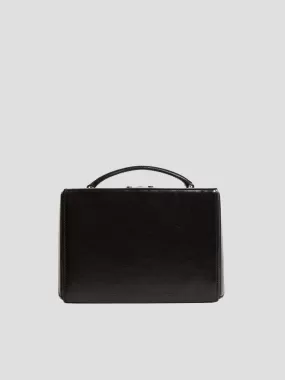 Black Crinkled Leather Grace Box Bag