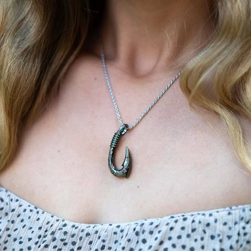 Black Fishhook Pendant