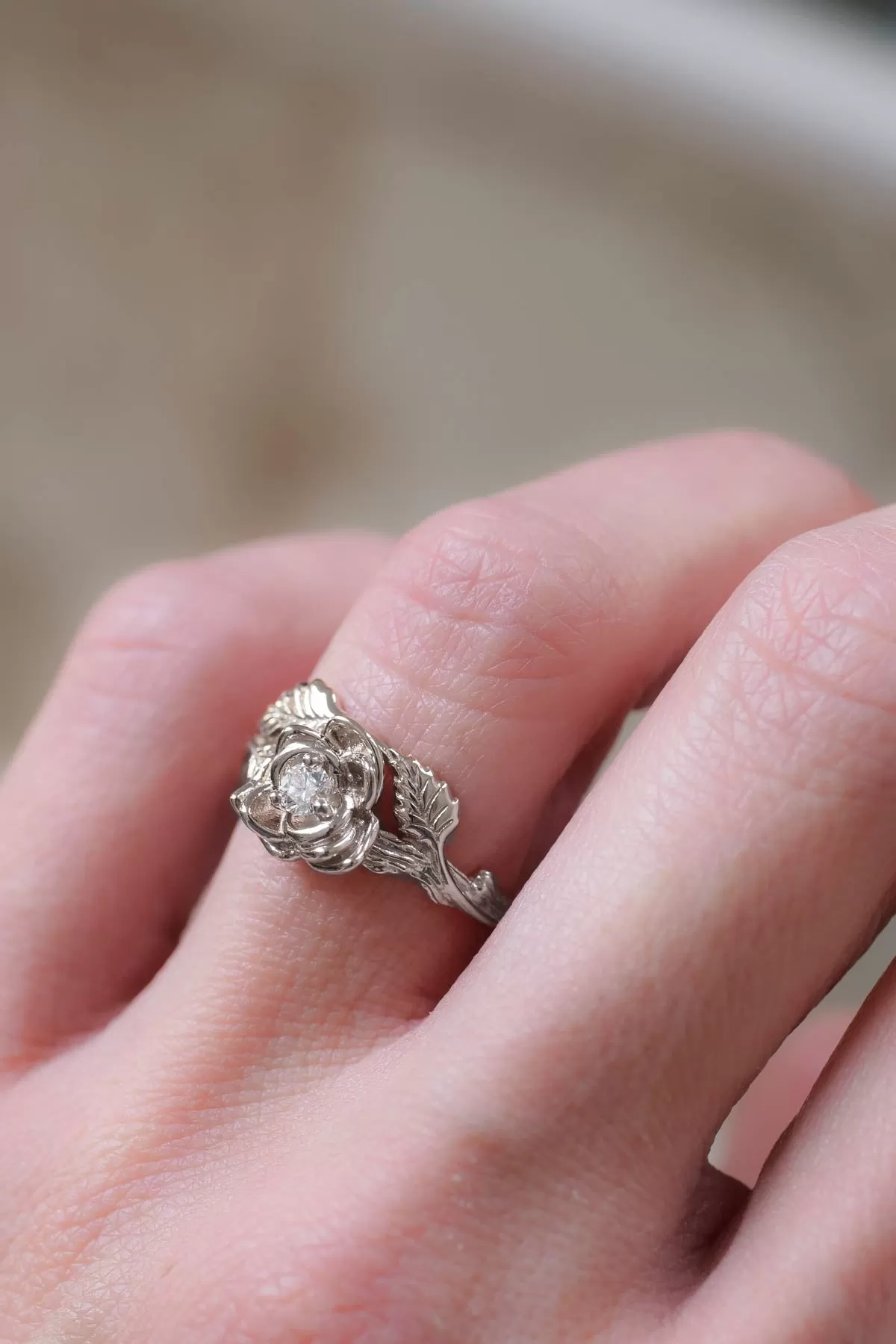 Blooming Rose | custom ring setting, rose flower engagement ring