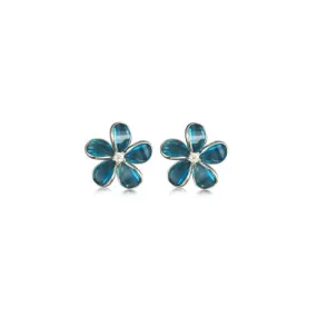 Blue Topaz Plumeria Earrings