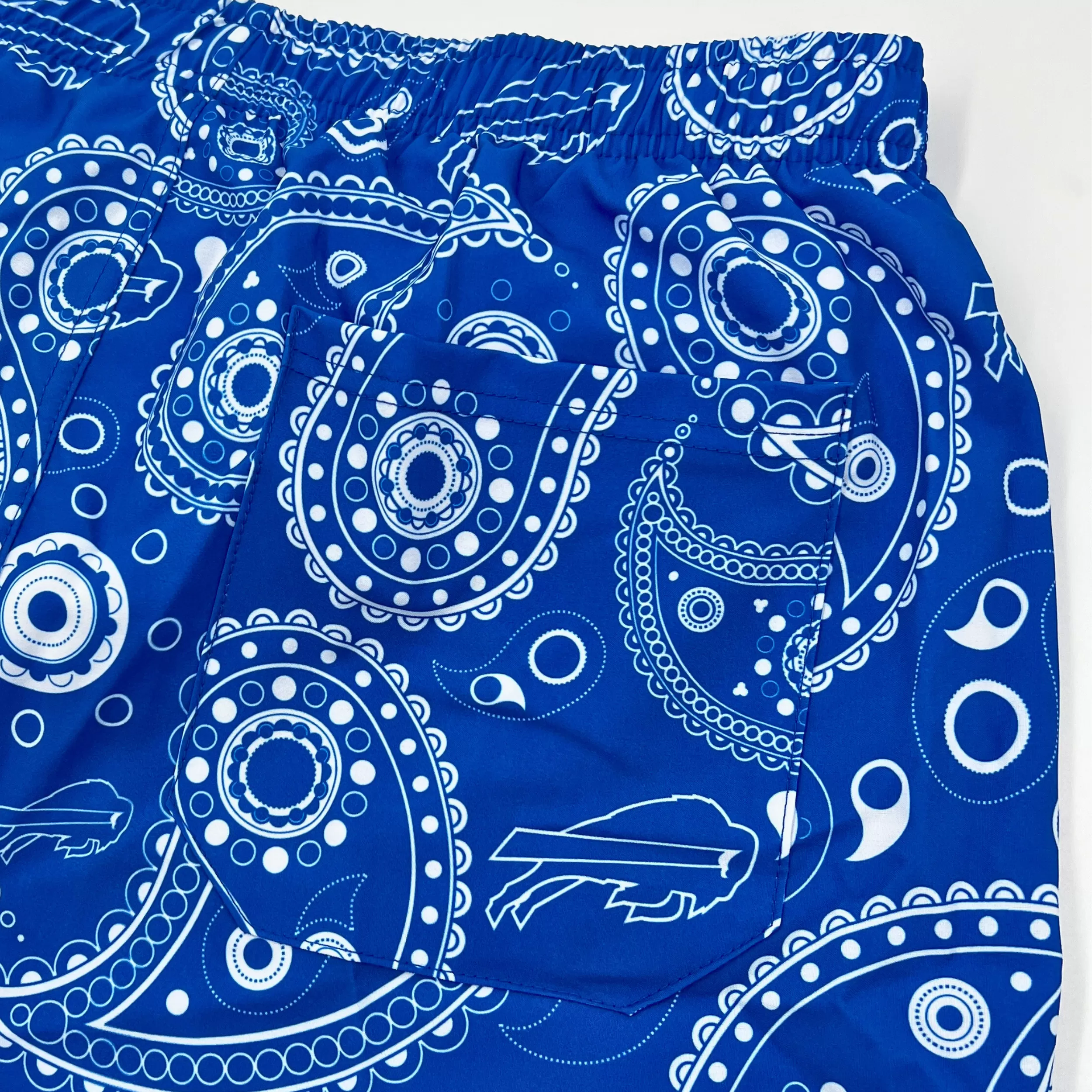 Buffalo Bills Paisley Traditional Pattern Royal Swim Trunks