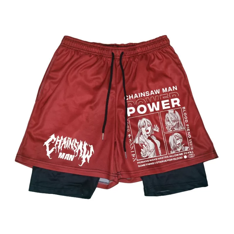 Chainsaw Men Power Sport 2 in-1 Anime Pant Short High Quality