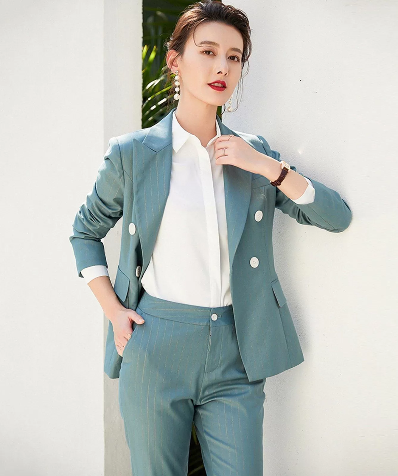 Charlene Double Breasted Blazer & Cropped Pant Suit