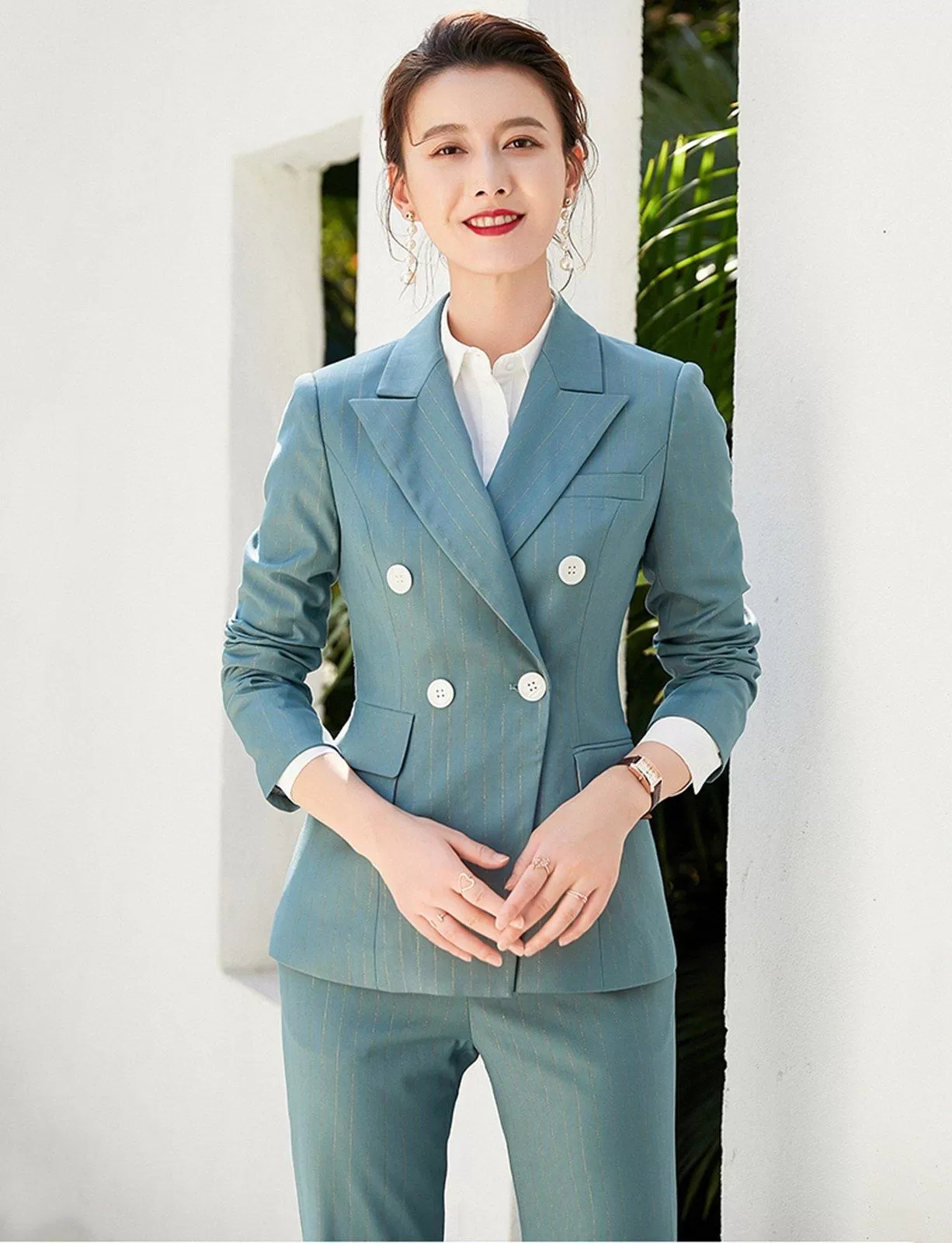 Charlene Double Breasted Blazer & Cropped Pant Suit