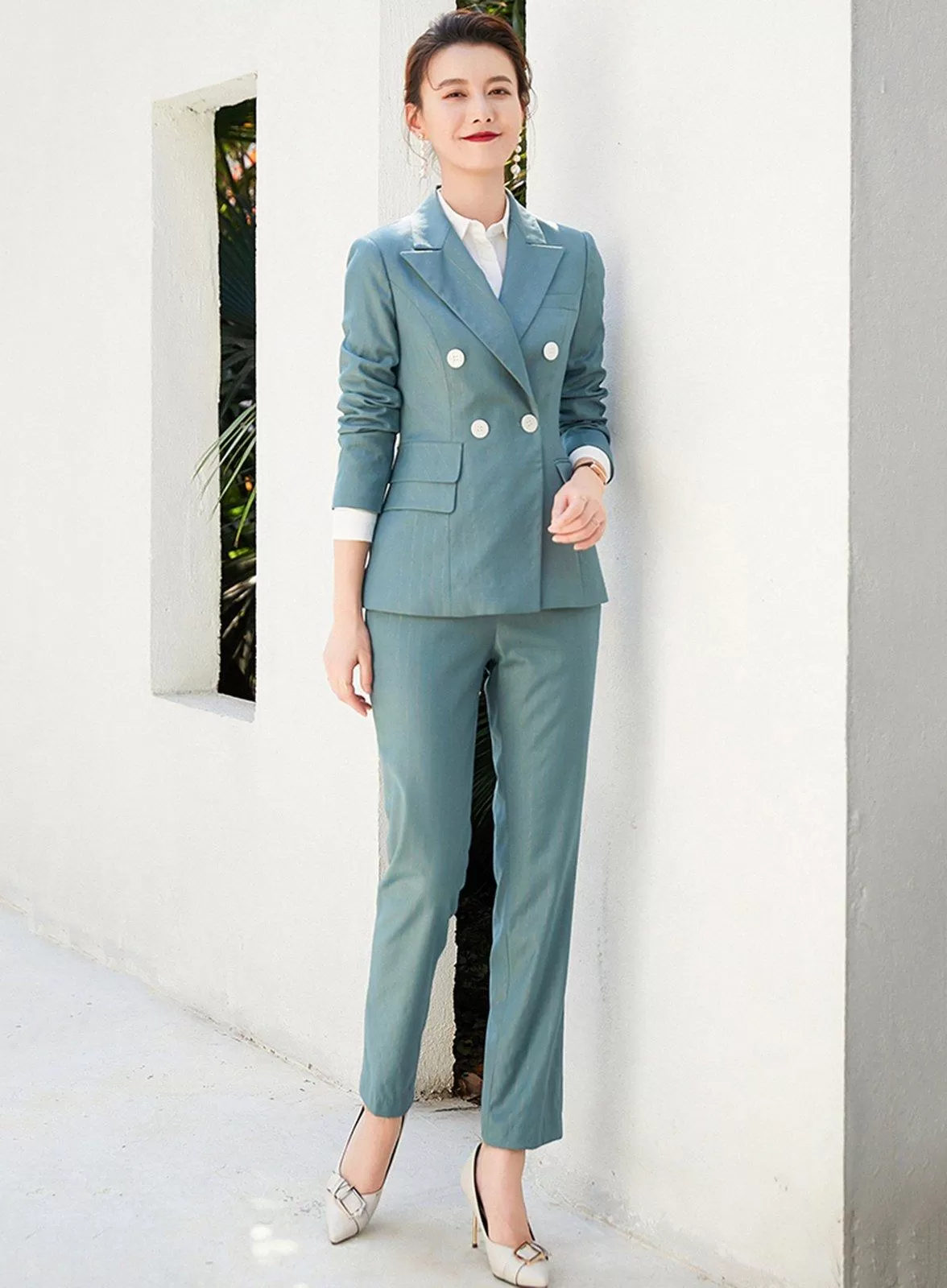 Charlene Double Breasted Blazer & Cropped Pant Suit