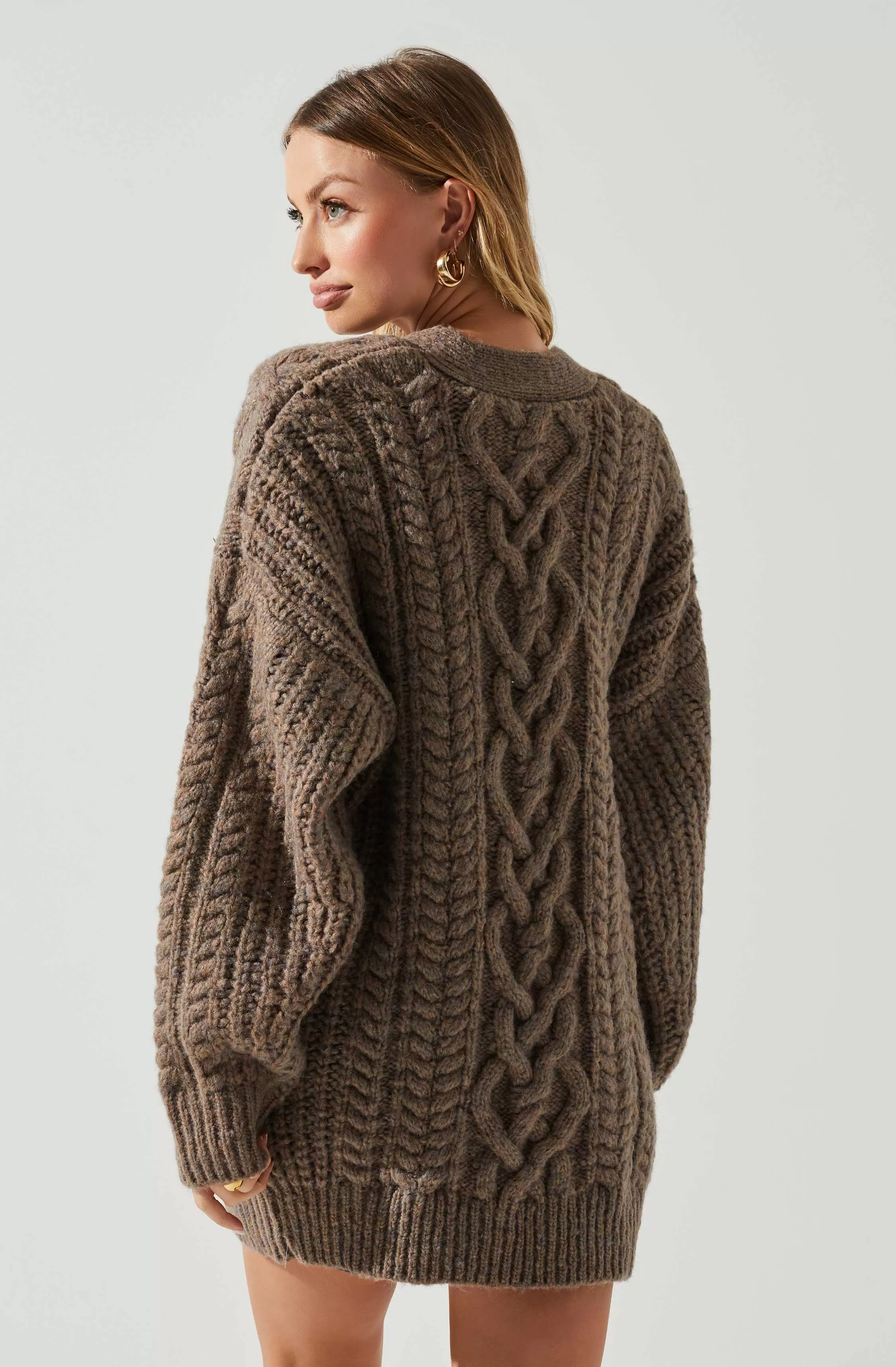 Charli Cable Knit Oversized Cardigan Sweater