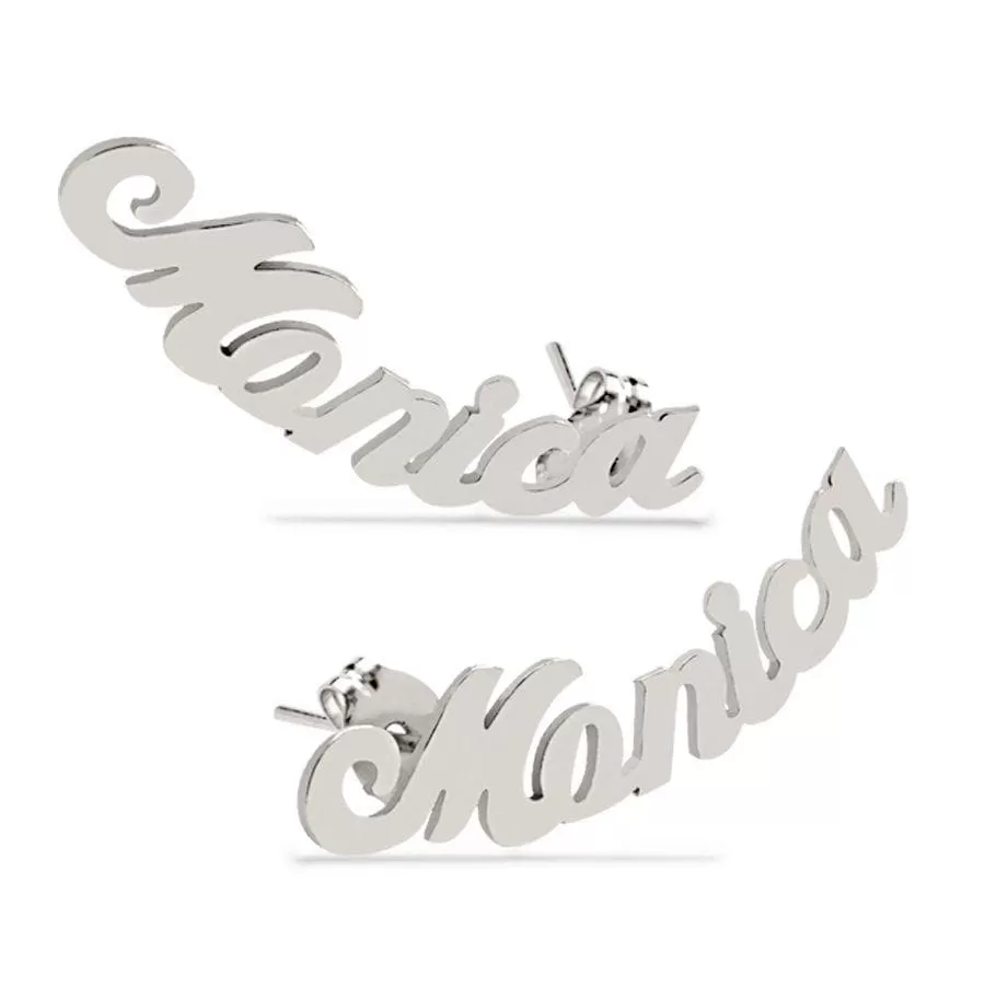 Climber Name Earrings