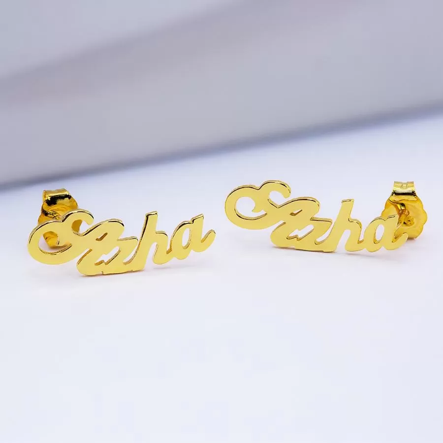 Climber Name Earrings