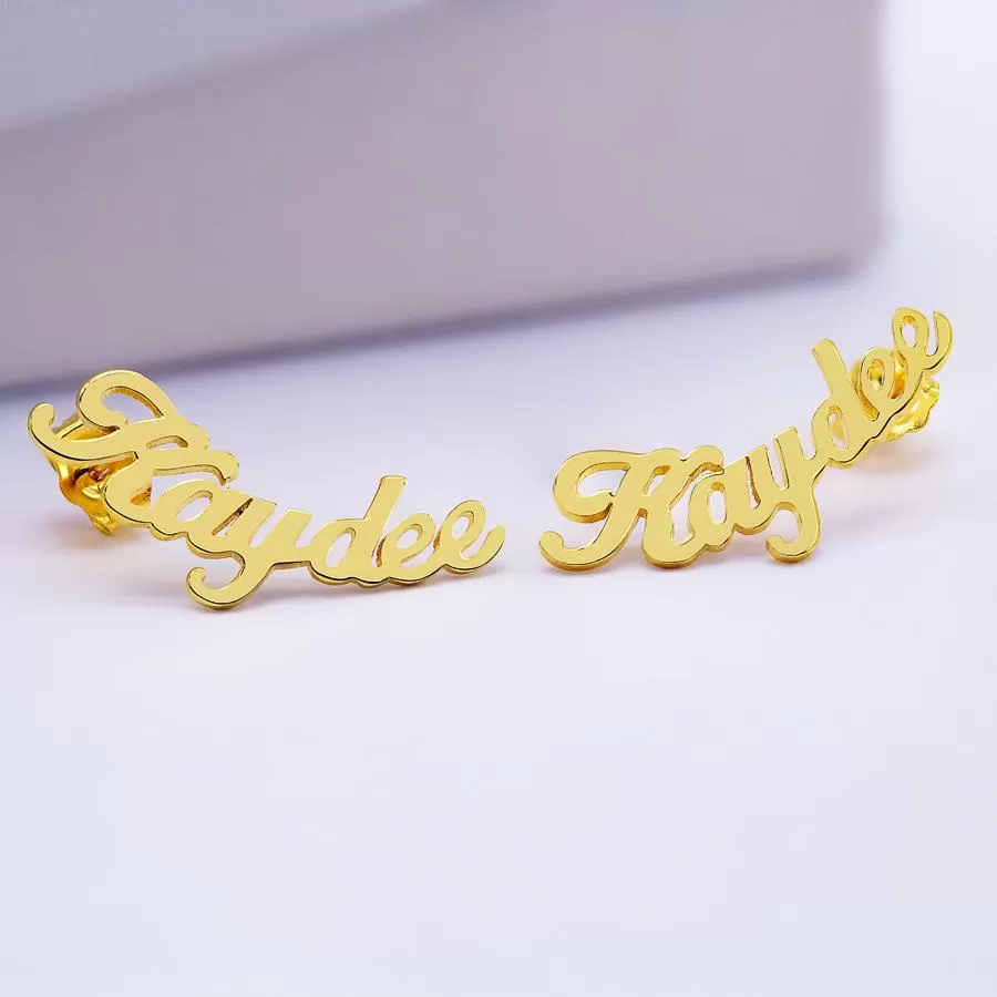 Climber Name Earrings