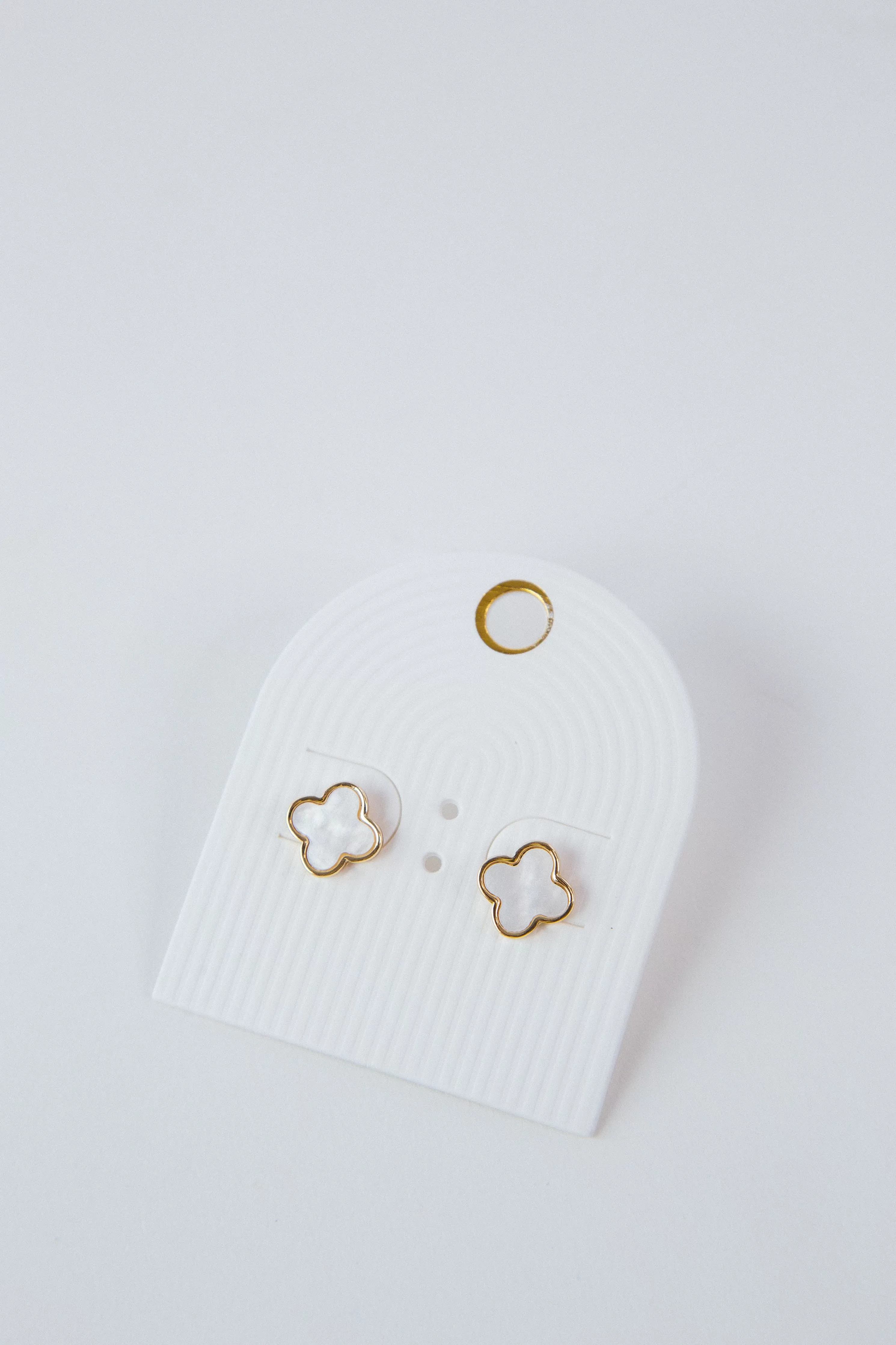 Clover Mop Studs, Gold/Cream