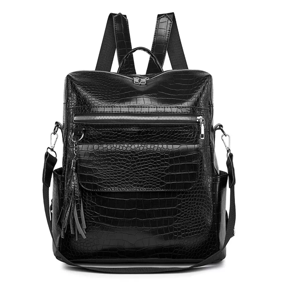 Cool Pu Leather Backpack for College Students - QC443