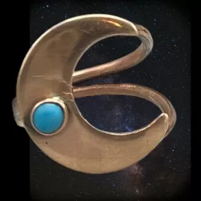 Copper Moon Ring with Turquoise