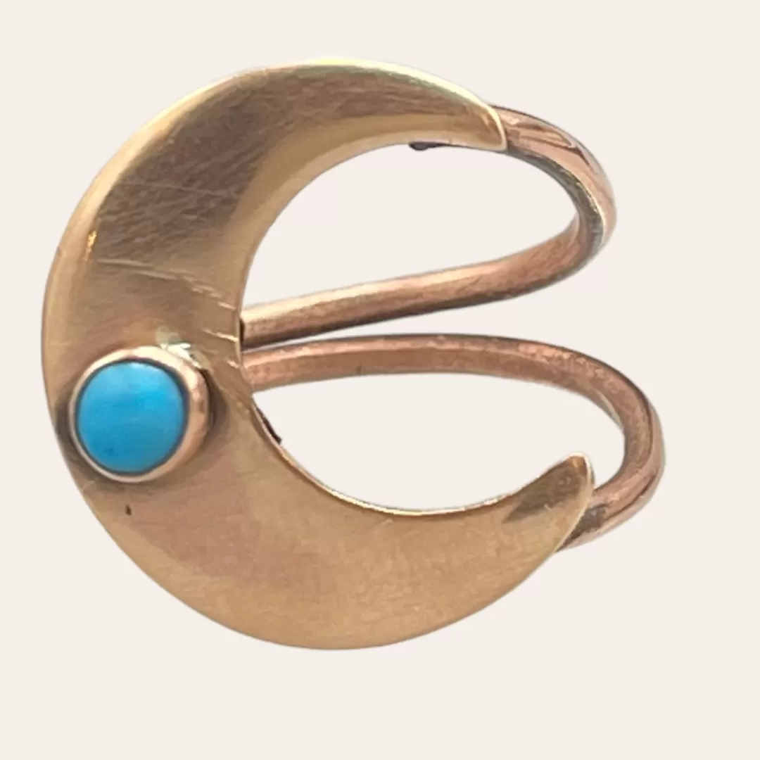 Copper Moon Ring with Turquoise