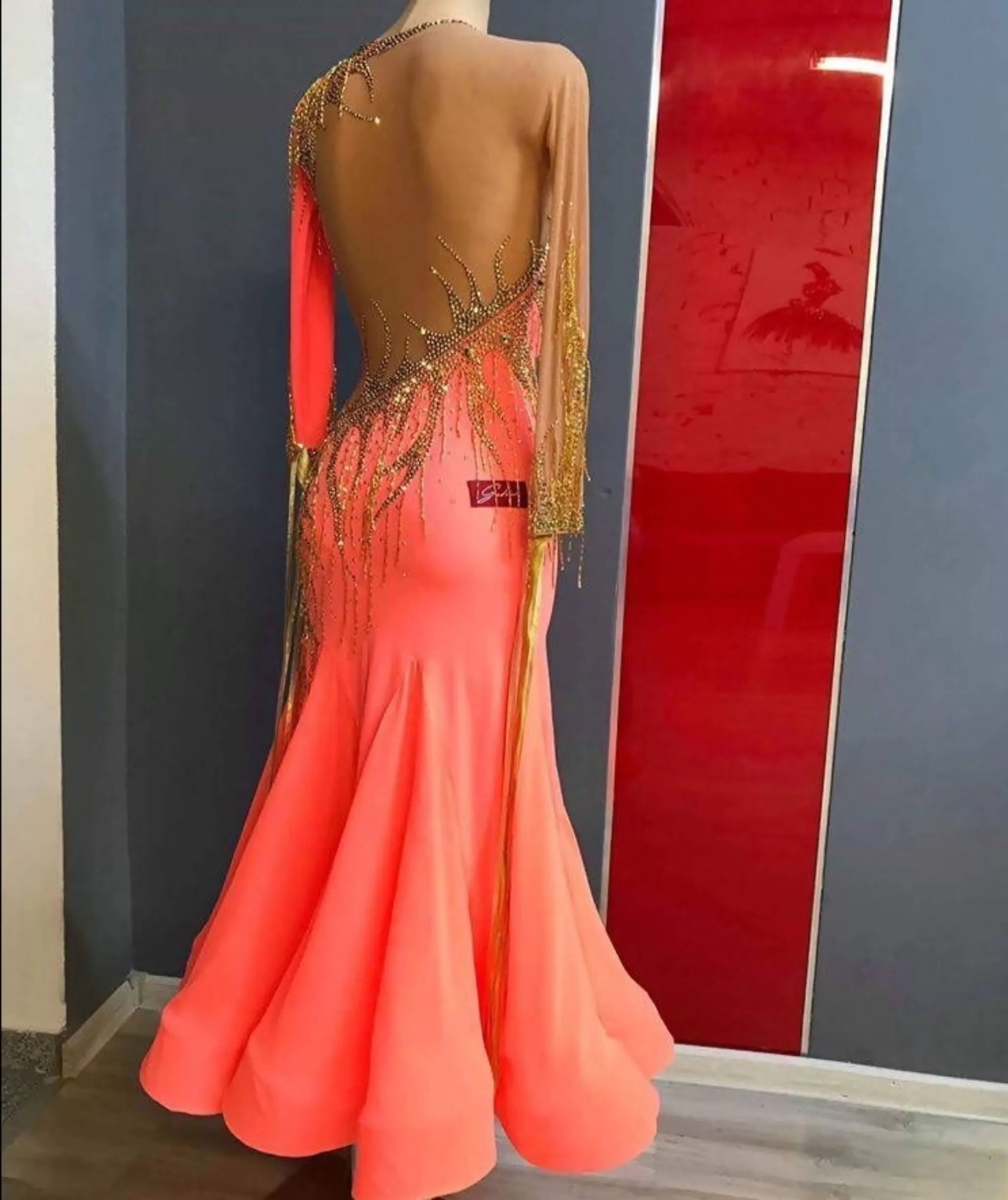 Coral Crush Ballroom Dress