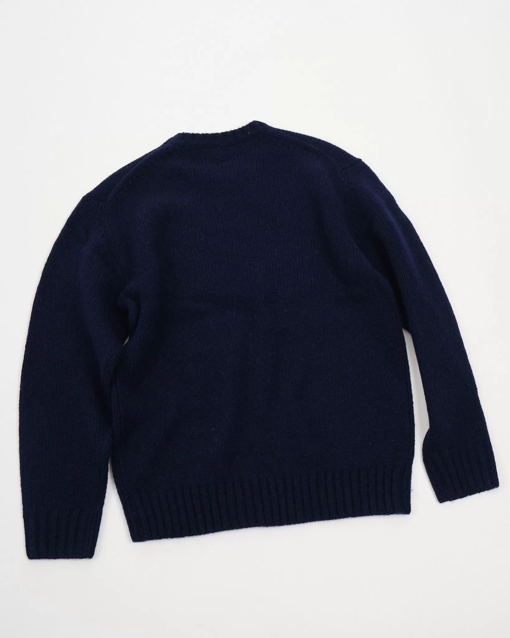 Crew Neck Intarsia 3G Navy Bear