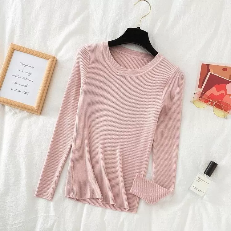 Crew Neck Women Sweater Top