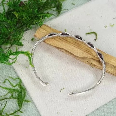 Dainty Red Garnet Adjustable Wrist Bangle ~ Gorgeous Energy