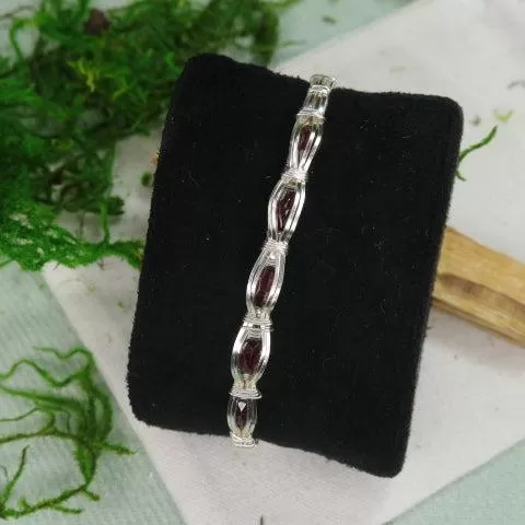 Dainty Red Garnet Adjustable Wrist Bangle ~ Gorgeous Energy