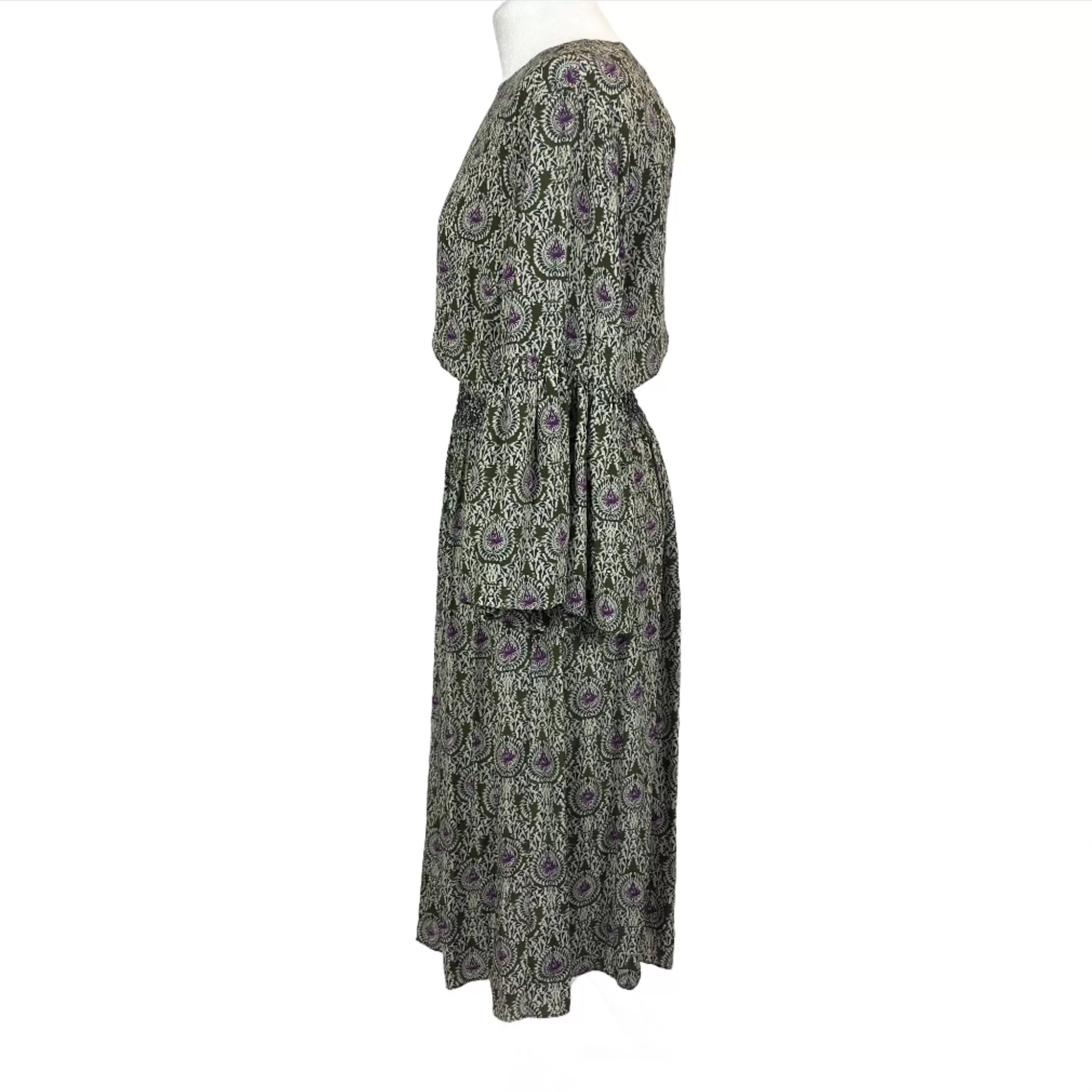 Day Birger & Mikkelsen Olive & Violet Paisley Print Silky Dress L