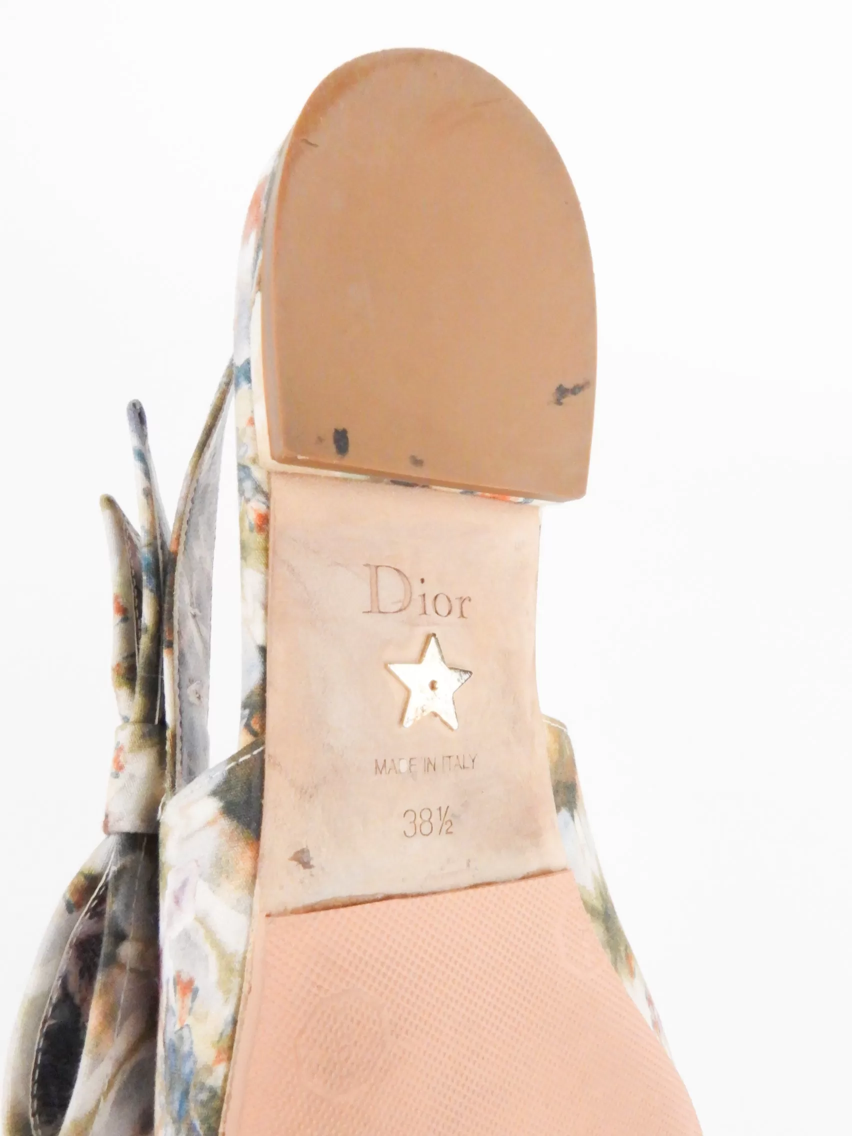 Dior Multicolor Kaleidiorscopic Fabric Slingback Flats - EU 38.5