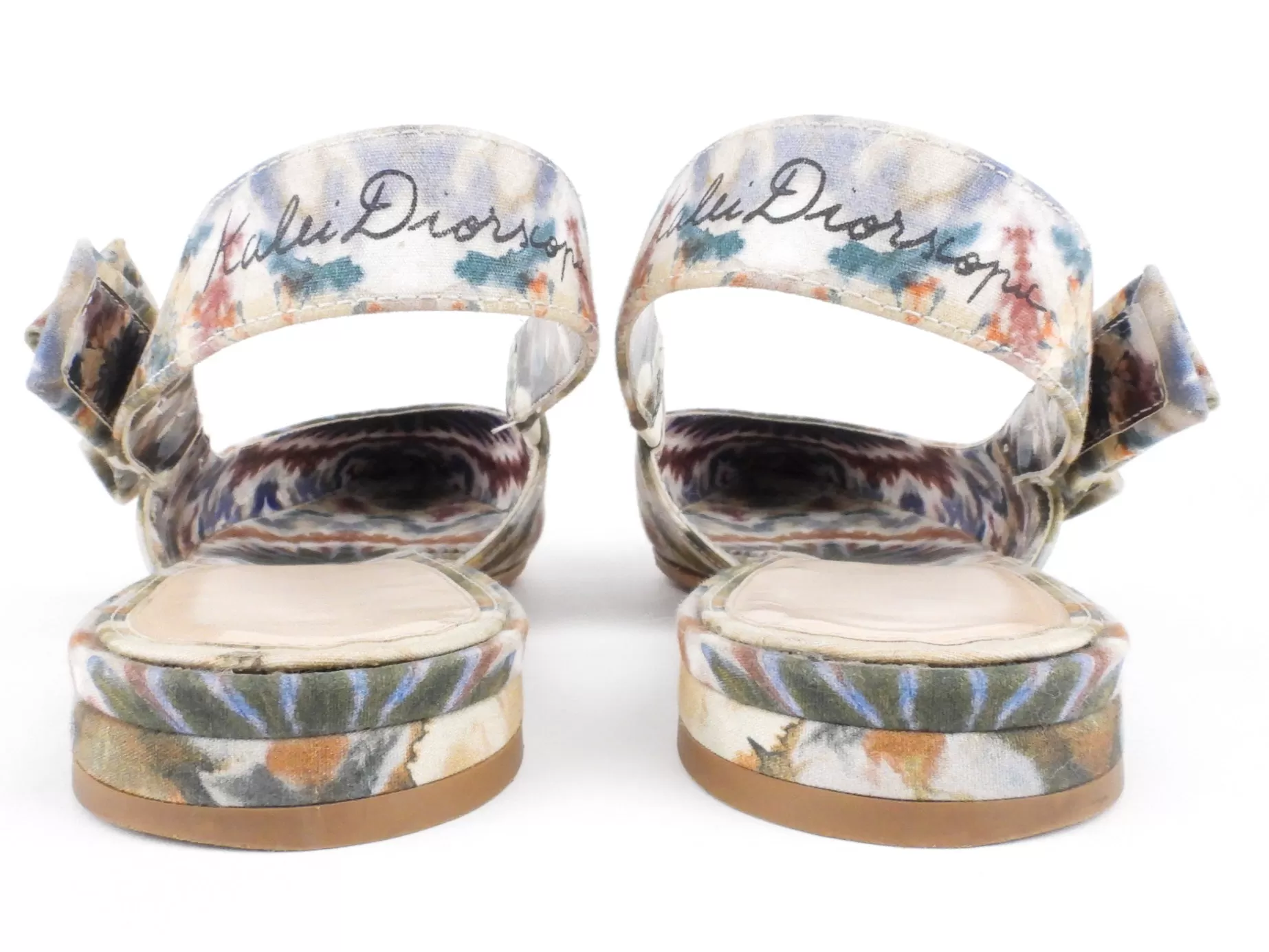 Dior Multicolor Kaleidiorscopic Fabric Slingback Flats - EU 38.5